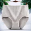 Women's Panties Threaded Milk Silk High Waist Breathable Shapewear Briefs Belly And Hip Lift Plus Size