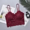 Bras Bras Wireless Push Up Bra Body Shaping Sexy Flower Lace Bra Top Women Plus Size Bralette Underwear Lingerie Full Cup Seamless Bras YQ240203