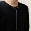 Other Jewelry Sets PuRui Minimalist Metal Y-shaped Choker Necklace Sexy Long Tassel Pendant Front Chest Chain Necklace Trend Hip-hop Mens Jewelry YQ240204