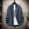 Solid Sweater Chenille Cardigan Man Autumn and Winter Men's Thick Warm Wool Fashion Casual Quality Knitwear Knitted Zipper Coat 240118