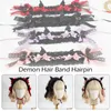 Fournitures de fête gothique noir chauve-souris maléfique épingle à cheveux bandeau Halloween Cosplay ornements de cheveux pince en dentelle fille femmes accessoires Lolita