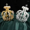 Haarspangen, rund, für Braut, Königin, König, Bankett, Krone, Strass, Kristall, Perlen, Perlen, Schönheitswettbewerb, Kronen, Tiaras