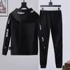 Pleinxplein Tute da uomo pp cranio cotone 2 pezzi felpa con cappuccio pantaloni abbigliamento sportivo plein tuta con cappuccio e pantaloni 890 nero