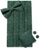 Cinture Hi-Tie Designer di lusso Solid Green Cummerbund Papillon Set Formal Tuxedo Corsetto Cintura elastica per uomo Wedding Cummerbunds