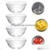 Ensembles de vaisselle 4 pièces Bozai bol à gâteau utilisation quotidienne moules à gelée bols transparents récipient à dessert pour livraison de lait goutte Dhq1I