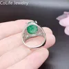 Cluster Rings Luxury Emerald Ring for Man 12mm 16mm Lab Created Silver Party 925 Jewelrywith Gold Plating