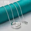 Pendants 925 Colliers lisses de cercle rond en argent sterling 16-30 pouces pour femme de fiançailles de mariage bijoux