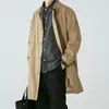 Trench da uomo Cappotto giapponese semplice solido di media lunghezza Giacca a vento allentata Casual High Street Pendolare Cappotto da uomo Top Abbigliamento maschile