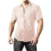 Camisas casuais masculinas mens leopardo impressão camisa bodysuit manga curta pacote de moda simples sexy flor laço botão