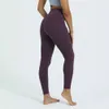 Nuovi leggings sportivi da donna elasticizzati pantaloni da yoga neri ad asciugatura rapida 20 colori pantaloni da palestra da allenamento Leggings a vita alta Lu#2 alti