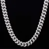 Anti Allergicr Copper 15mm Hip Hop Cuban Chain Cz Diamond Iced Out 16 22 24'' Necklace