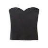 Women's Tanks TRAF Women Fashion With Sweetheart Neck Cropped Bustier Tops Sexy Backless Side Zipper Female Camis Mujer