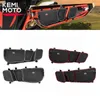 Ruote per tutti i terreni KEMIMOTO X3 UTV Borsa portaoggetti per porte anteriori con ginocchiera per Can-am Maverick MAX 2024 Cuciture grigie/rosse