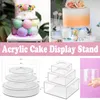 Bakeware Tools Acrylic Cake Display Board Base Square Round Clear Stand Edge Smoother Scraper Fack Baking Dessert Diy Decor