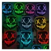 Maschere per feste Maschera di Halloween Led Light Up Per Festival Costume Cosplay Feste in maschera Carnevale Drop Delivery Casa Giardino Festivo Par Dhd9N