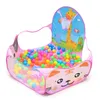 Spela tält Cartoon Ball Pit Pool Portable Foldbara barn utomhus inomhus sportutbildningsleksak med korg för barn 240202