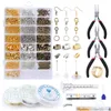 Chiusure Ganci Risultati dei gioielli Set Strumenti Pinze Chiusure Ganci Accessori Filo di rame Anelli di salto aperti Gancio per orecchini Kit di forniture Dh1Qj