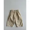 Pantalon Vintage à carreaux pour garçons, jambes larges, ample, en coton, polyvalent, taille haute, printemps et été