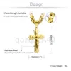 Halsband Religiösa Jesus Cross Halsband för män Guld rostfritt stål Crucifix hänge med kedjans manliga smycken gåva 210721