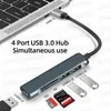 HUB USB C en 1 pour MacBook Pro/Air, Station d'accueil pour ordinateur portable 3.0, lecteur de carte SD, 5 ports, adaptateur TF 2.0, séparateur