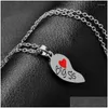 Pendant Necklaces Cute Big Little Sis Sisters Broken Red Heart Necklace Pendants Set For 2 Family Love Girls Friends Year Gift Drop D Dhuj8