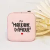 Party Favor French Print Jewelry Ring Box Sister Tata Travel Jewellery Case Pregnancy Announcement Storage Boxes Marraine Gifts