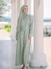 Etnische kleding Eid Ramadan Abaya Vrouwen Borduren Moslim Hijab Maxi Jurken Turkije Kaftan Party Dubai Islamitische Arabische Gown Femme Jalabiya