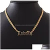 Pendentif Colliers Personnaliser le nom pour hommes femmes garçon personnalisé plaque signalétique collier chaîne cubaine Hip Hop bijoux cadeaux plaqué or Sta Dhaer