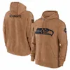 T-shirt Seattle''Seahawks''Brown Heren Dames Jeugd 2023 Salute To Service Club Pullover Hoodie