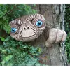 Garden Decorations Alien ET Peeker Statue Yard Art Ornament Fences Door Decoration Cute Resin Craft Home Decor