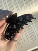 Hair Clips Black Clip Claw Zircon Butterfly Acetate Large Shark Grab Barrette Clamp For Women Handmade Accessories