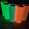 Autocollants de fenêtre 30x102cm PU Flex Transfert de chaleur Vinyle Cricut Maker Glow dans le fer foncé sur DIY HTV Couleur fluorescente lumineuse pour chemises