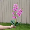 Decorative Flowers Artificial Flower Real Touch Latex Orchid With Leaves Wedding Decoration Flores