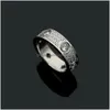 Pierścienie zespołowe 3 kolory najwyższej jakości luksusowe style designerskie pierścień sześć diamentów Tytanium stalowa fl Fl Trzy-rzędowy sześcien cyrkoniczny f dhe23
