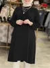 Roupas étnicas 2024 Zanzea Moda Mulheres Manga Longa Blusa Muçulmana Primavera Elegante Plissado Ramadan Turquia Camisa Islâmica Feminina Blusas