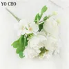 Wedding Flowers Silk Peony Begonia Flower Artificial Small Bouquet 5 Head Fake For Home Decoration Indoor