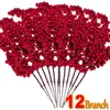 Decorative Flowers 1/20PCS Artificial Berries Christmas Decoration Red Berry Branches For Xmas Tree Party Home Table Ornaments Fruit Wreath