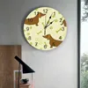 壁時計漫画犬ダックスフンド装飾ラウンドクロックアラビアの数字デザインは、寝室のバスルームのために大きく刻々と過ぎない
