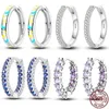 Orecchini a cerchio originali in argento sterling 925 stella luminosa e luna per le donne 2024 regalo di compleanno di gioielli di moda di tendenza