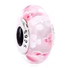 Loose Gemstones Original Starry Night Cherry Blossom Lampwork Murano Glass Charms Fit Europe Bracelet 925 Sterling Silver Bead Jewelry