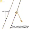 Pendant Necklaces CSJA Stainless Steel Necklace For Women Gold Color Beaded Luxe Chain Wedding Gift Collier Femme Jewelry 2024 S673