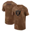 T-shirt Las Vegas''raiders''Brown Men Men Youth 2023 Salute to Service Club Hoodover Blue