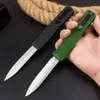 Cuchillo táctico automático F20, hoja satinada 440A, mango de aleación de Zinc y aluminio, para acampar al aire libre, senderismo, Navajas de bolsillo EDC con bolsa de nailon