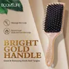 Luxury Gold Paddel Hair Brush Women Anti Static Hair Comb Curly Doltange Hairbrush Hairdressing Massage Comb Beauty Styling Tool 240117