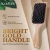 Brosse à cheveux de luxe en or pour femmes, peigne antistatique, brosse à cheveux bouclée démêlante, peigne de Massage, outil de coiffure de beauté 240117