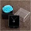 Geschenkpapier Ewige Rose Blume Schmuckschatullen Geschenkpapier Halskette Ring Konservierte Blumen Geburtstagsbox für Valentinstag Mütter Ee Drop Dhtsh