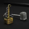 10pcs lot Movie students mens Rocky Accessories Hammer Keychains Quake Metal Key chains gift party Toy Props For Men238j