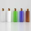 24pcs 250ml white clear brown empty plastic shampoo bottle with gold disc top cap cream essential oil Shower Gel travel bottle1310O