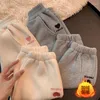 Pantaloni invernali inverno pantaloni caldi più pile per bambini imbottiti pantaloni della tuta elastica cotone lungo 4-14 anni