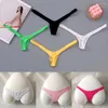 Women's Panties Sexy Thong Deep V Underwear Mini Bikini Bottom Low Waist Breathable Briefs T Back Underpants